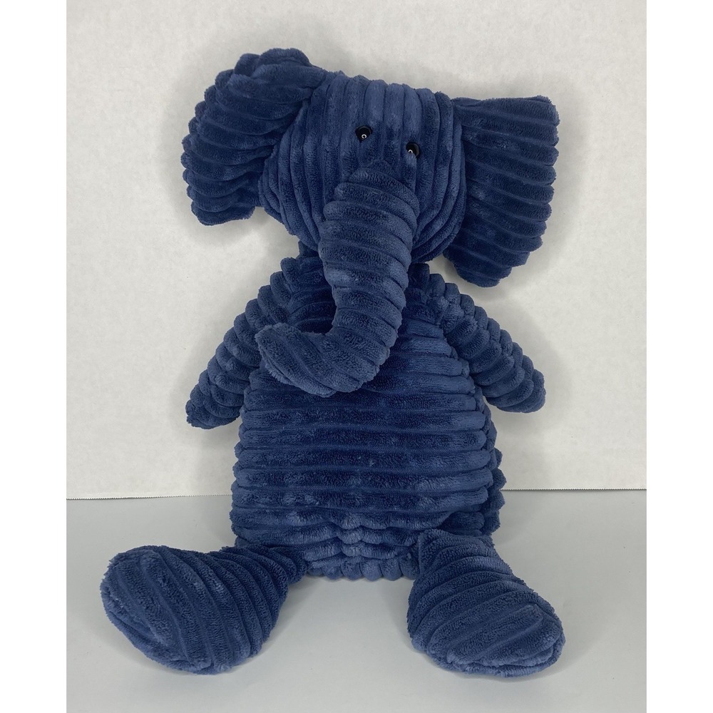 Plush Jellycat Dark Blue Cordy Roy Elephant Stuffed Animal Corduroy 15" Textured